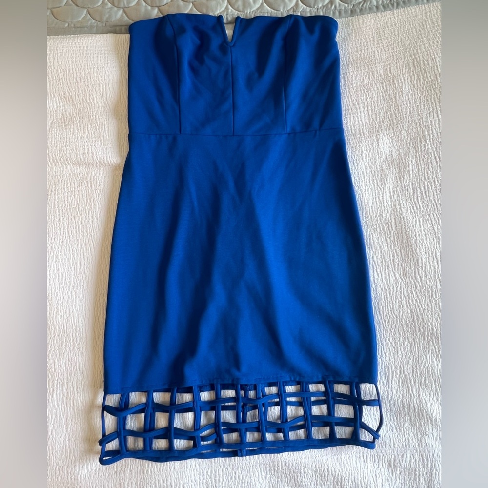 Royal Blue Strapless Bodycon Dress